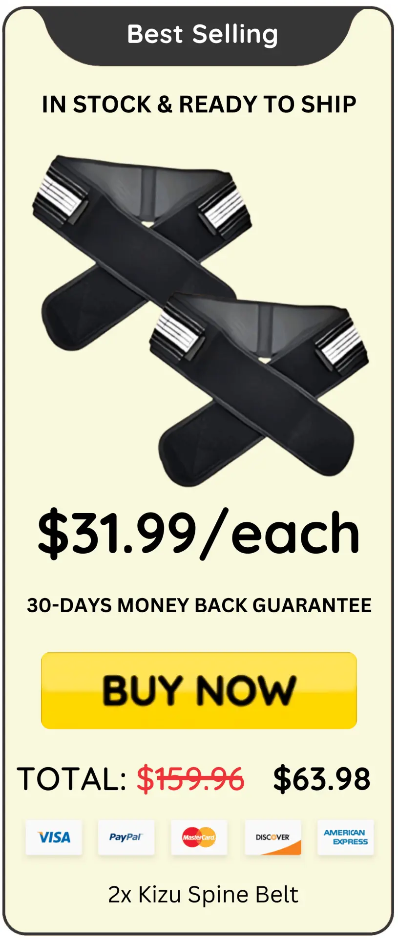 Kizu Spine Belt offer price 