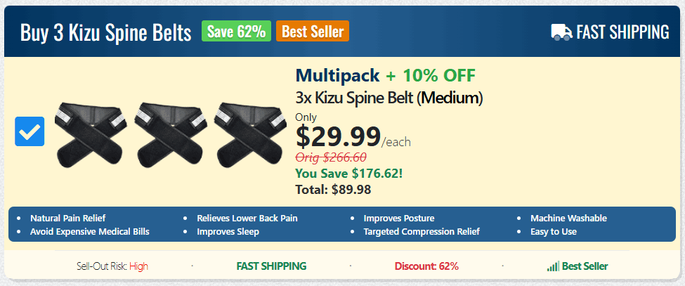 Kizu Spine Belt offer price 
